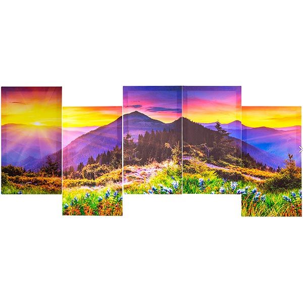 Картина модульная 5 частей Утро в горах 28x55 см Eclipse МК036 