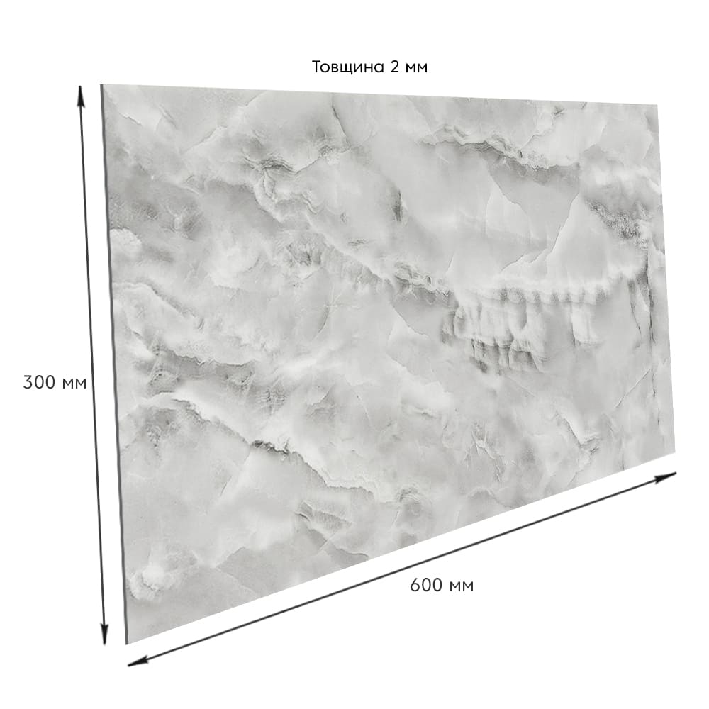 3D-панель с ПВХ самоклеящаяся Sticker Wall мрамор серый 600х300х2 мм (SW-00001681)