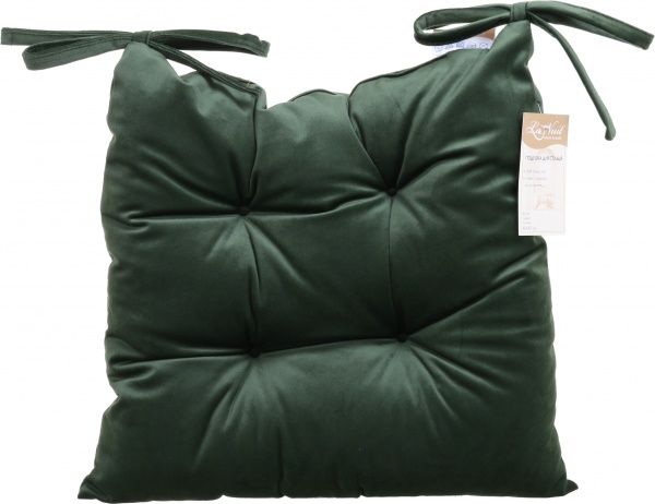 Подушка на стул Велюр 40х40 см зеленый La Nuit