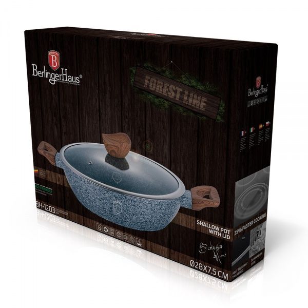 Сотейник с двумя ручками и крышкой Forest ORIGINAL BROWN Line 3,8 л BH 1203 Berlinger