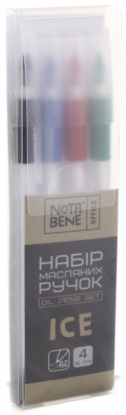 Набір ручок масляних Nota Bene Ice 4 шт. 0,7 мм 
