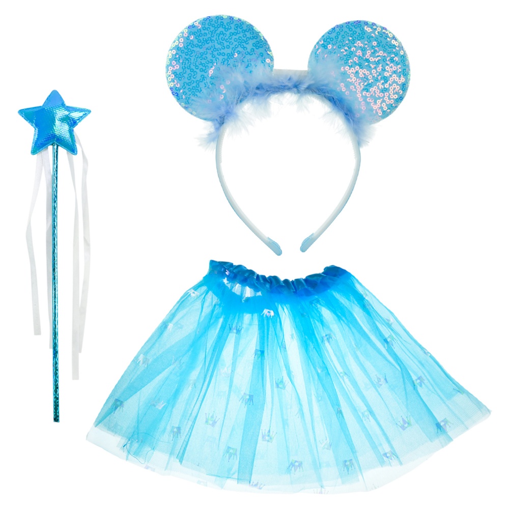 Костюм дитячий карнавальний Shantou обруч, чарівна паличка, спідниця блакитний E2504-1