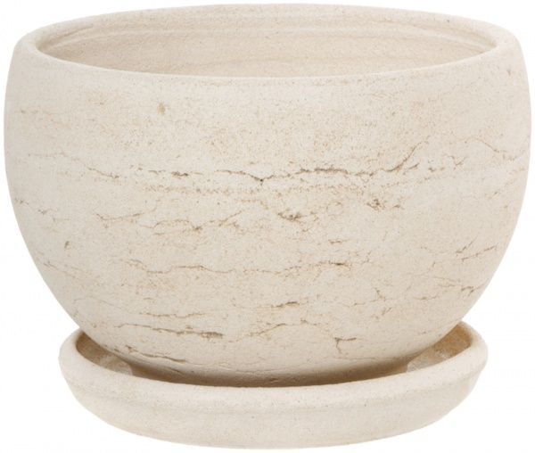 Горщик шамотний Куля №4 138 круглий 18л кремовий 