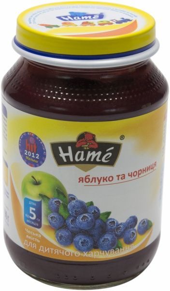 Пюре Hame Яблуко та чорниця 190 г 8595139703769  