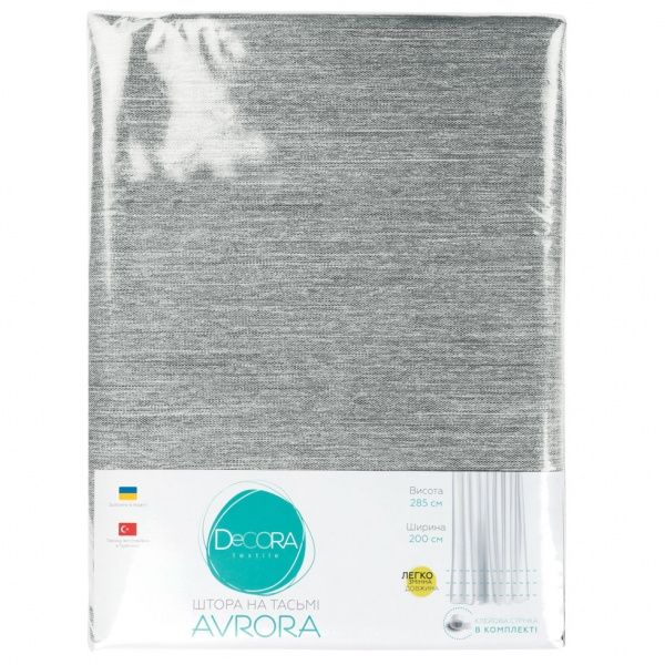 Штора Avrora 200x285 см меланжево-серый Decora textile