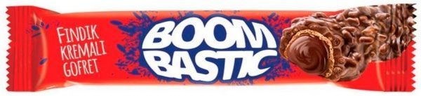 Вафлі Boombastik з горіховим кремом і хрустким рисом в молочному шоколаді 32 г 