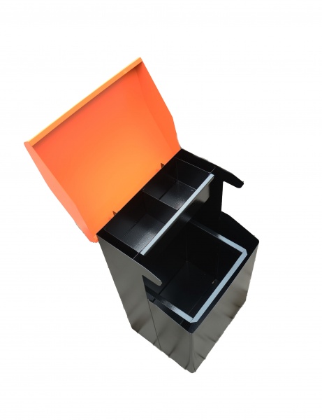 Урна ЮГСТАЛЬ ОКО 159 л чорний із жовтим