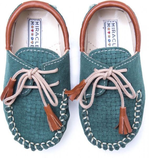 Пінетки дитячі MIRACLE р. 20 0-1-16-3 зелений із коричневим 