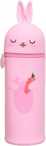 Пенал-тубус Зайченок 18х6 см розовый