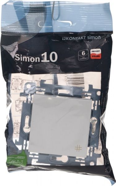 Выключатель перекрестный одноклавишный Simon 10 без подсветки 10 А 250В белый CW7.01/11