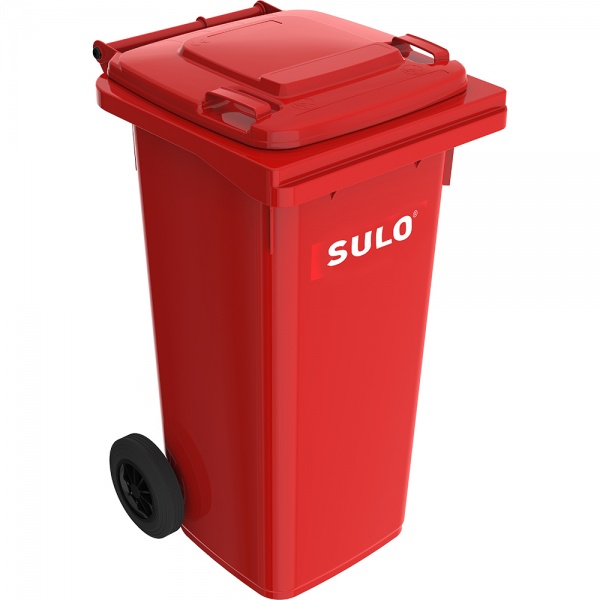 Бак для сміття з кришкою SULO 120 л червоний