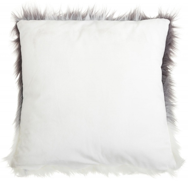 Подушка KM серая с искусственным мехом 100% полиэстер 45x45 см серый 
