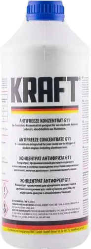 Антифриз Kraft концентрат G11 1,5 л синій