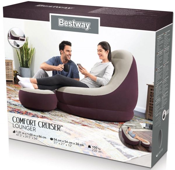 Крісло надувне Bestway Comfort cruiser 122х81 см в асортименті
