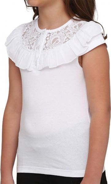 Футболка для девочки Vidoli G-19598S р.140 белый 