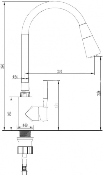Смеситель для кухни Invena Pogo Plus BZ-80-P03