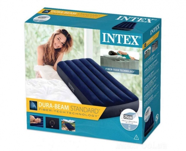 Кровать надувная Intex 191x76 см синий 64756