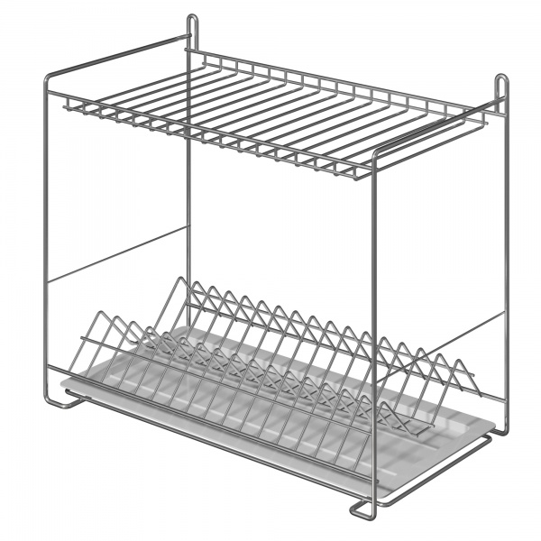 Сушилка для посуды двухъярусная с креплением на стену (СП25222)