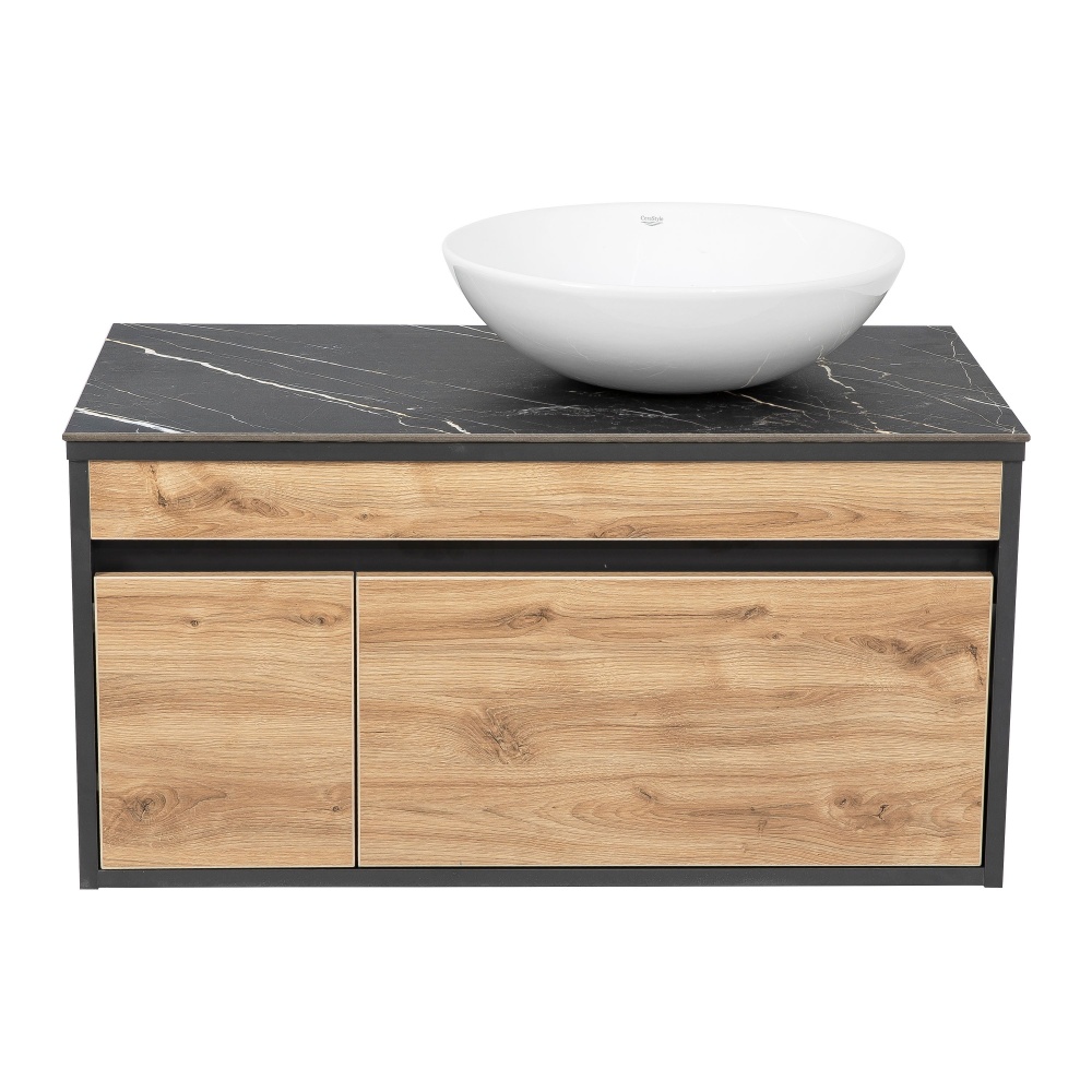 Тумба підвісна Aqua Rodos МАРСЕЛЬ Namibia Black 90 см з ум Zero 46 см