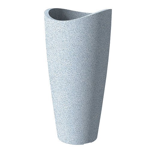 Кашпо пластиковое Scheurich Wave Globe Slim 80 круглый 18 л гранитно-белый 