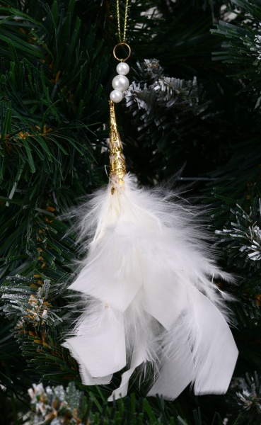 Декорация-подвеска перья 20 см в ассортименте
