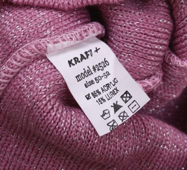 Шапочка дитяча для дівчинки Kraft+ 9752 р.50-52 темна пудра 