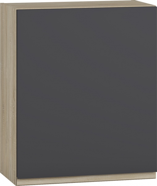 Шкаф верхний МС Джетта 60х72х31,7 см, графит серый/дуб сонома Грейд