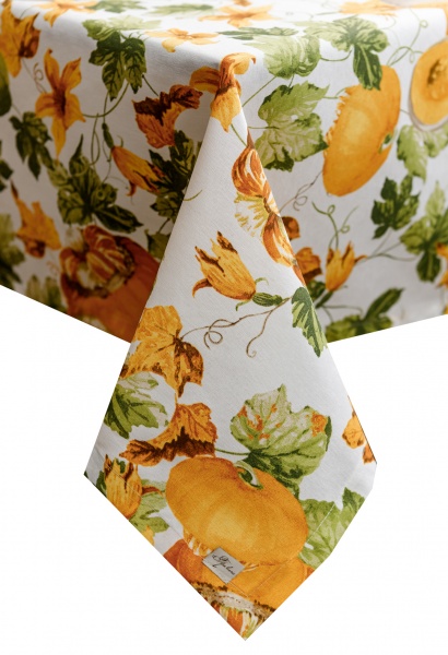 Скатерть Happy Fall 132x120 см оранжевый/белый с принтом Прованс 