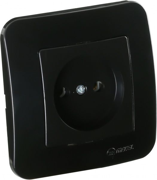 Розетка без заземлення Makel Lillium Natural без кришки чорний