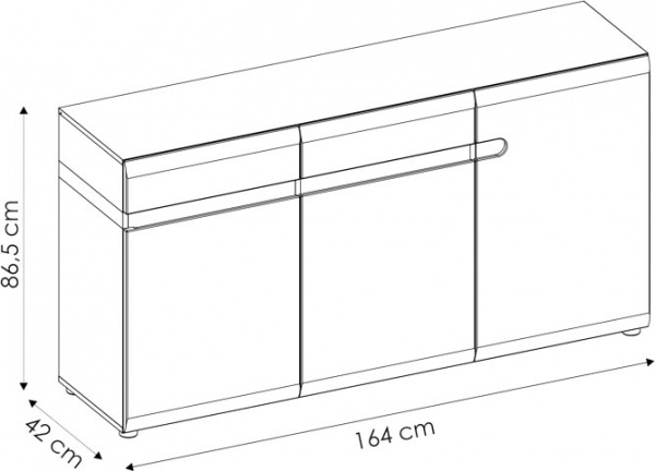 Комод Meble Wojcik LINATE 40 3D-2S LTK-03 альпійський білий/трюфель/альпійський білийтрюфель 