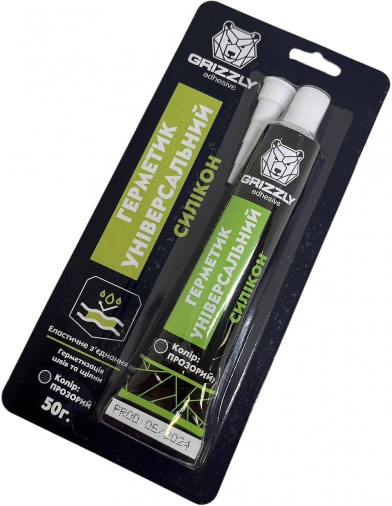 Герметик силиконовый Grizzly универсальный прозрачный 0,05 кг