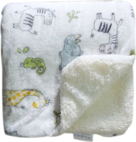 Плед Sherpa Зверюшки 100x120 см белый 