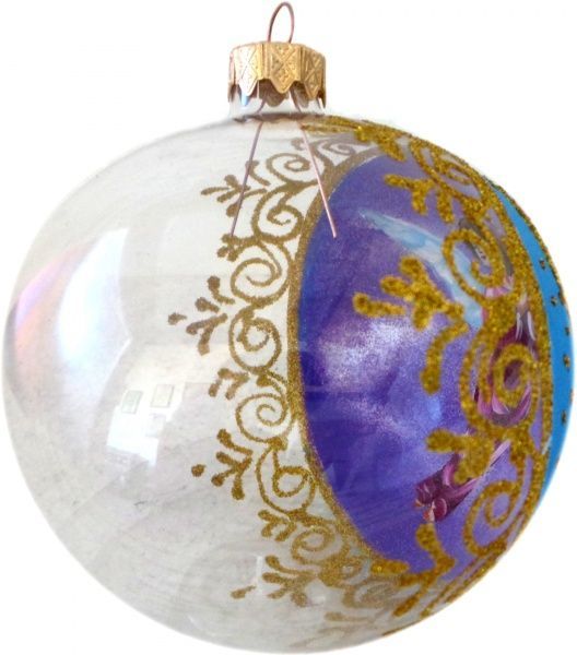 Шар стеклянный Святая семья d100 К-302-100 перламутровый