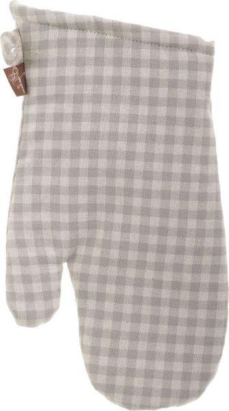 Варежка-прихватка Серая клетка 16x33 см Прованс 