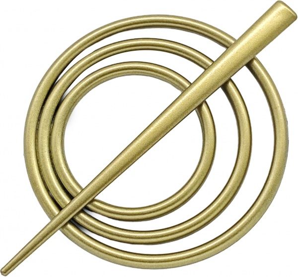 Заколка Круг d90 мм антик светлый В0004-5 MISLT