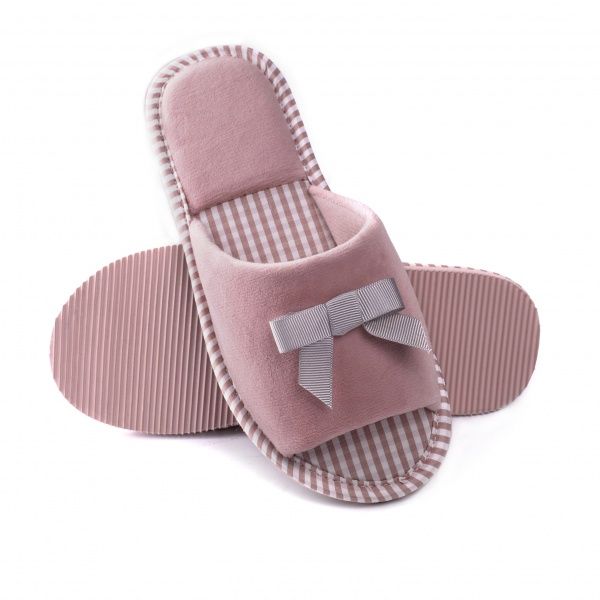 Капці домашні Twins HS-VL велюр/клітинка р. 38-39 персиковий 