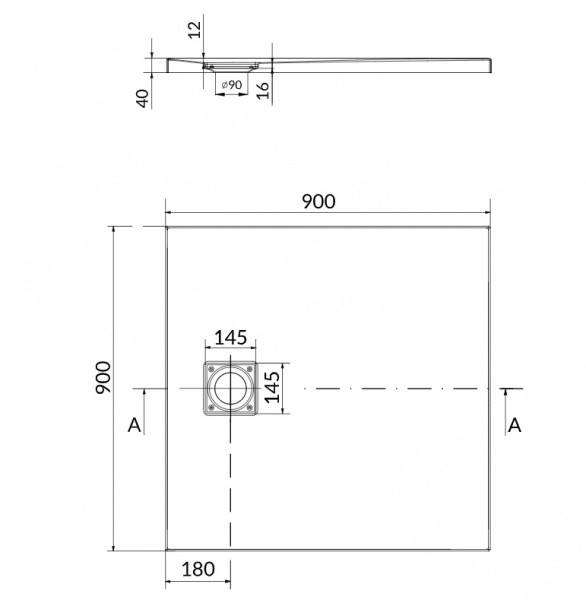 Поддон Cersanit Tako Slim квадратный 90x90 S601-122
