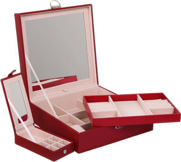 Шкатулка для украшений Royal case 25,2х25,2х8,6 см красная