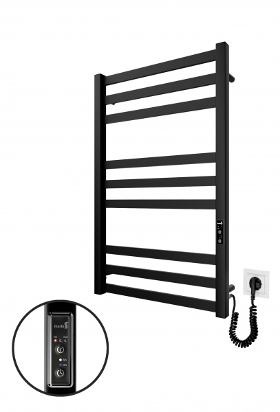 Рушникосушарка електрична Mario Рушникосушка Чикаго-І 800х500/80 TR K чорний мат