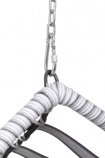 Крісло-кокон Латинос широке плетіння світло-сірий