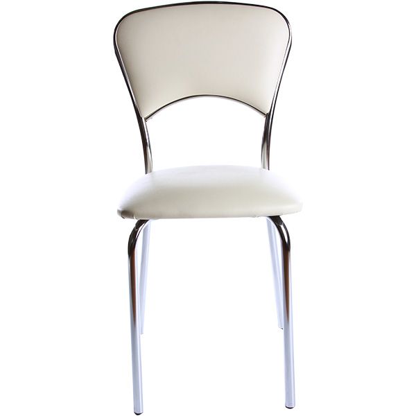 Стул обеденный Nowy Styl Vulkano CHROME PLUS (BOX-2) (CH) V-18 хром/молочный