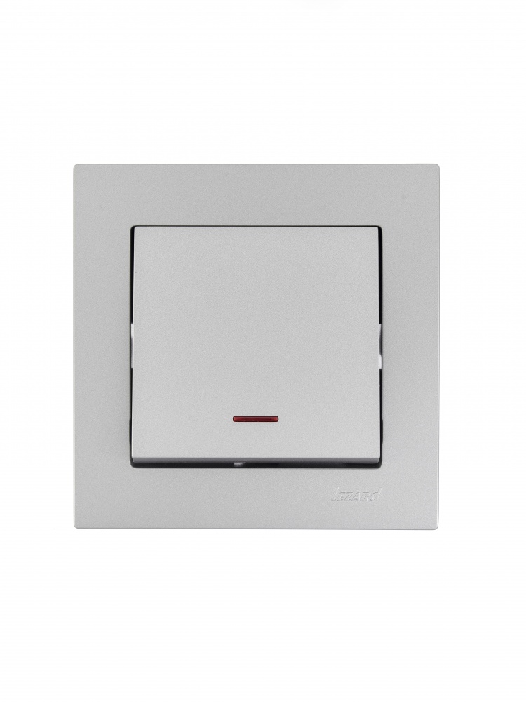 Вимикач одноклавішний Lezard Vesna з підсвіткою сірий 742-3588-111