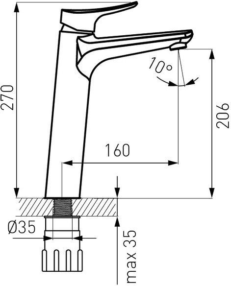 Смеситель для умывальника Ferro Espacio BES2L