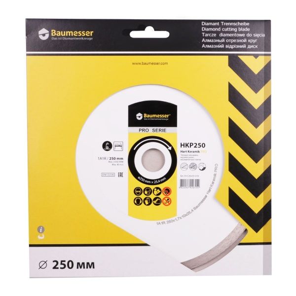 Диск алмазний відрізний Baumesser Hart Keramik PRO 1A1R 250x1,7x25,4 кераміка, керамограніт 91320481019