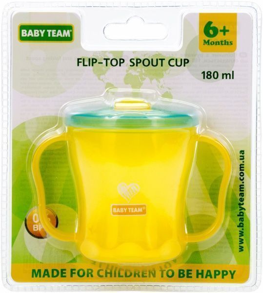 Поильник Baby Team С ручками и складным носиком 5002 180мл