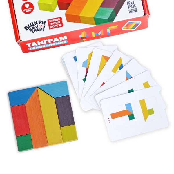 Головоломка Igroteco Танграм + картки із завданнями 900446
