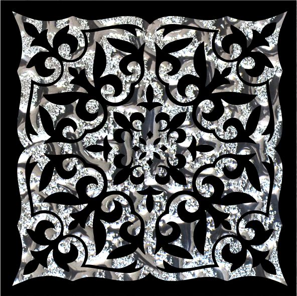 Тако Grand Kerama стекло ночь платина рифленое 2052 8x8