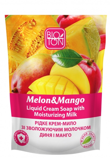 Крем-мыло Bioton Дыня и манго с увлажняющим молочком 450 мл