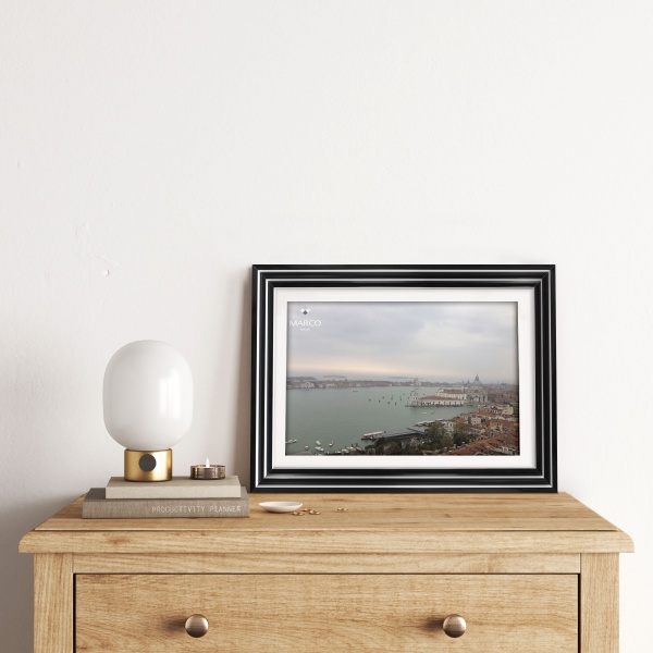 Рамка для фотографії зі склом MARCO decor 2129 1 фото 21х30 см біло-чорний 