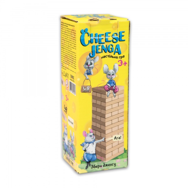Гра настільна Strateg Cheese Jenga 48 брусків 30718